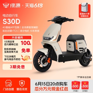 绿源S30-D新国标电动自行车智能长续航铅酸代步电瓶车 门店自提