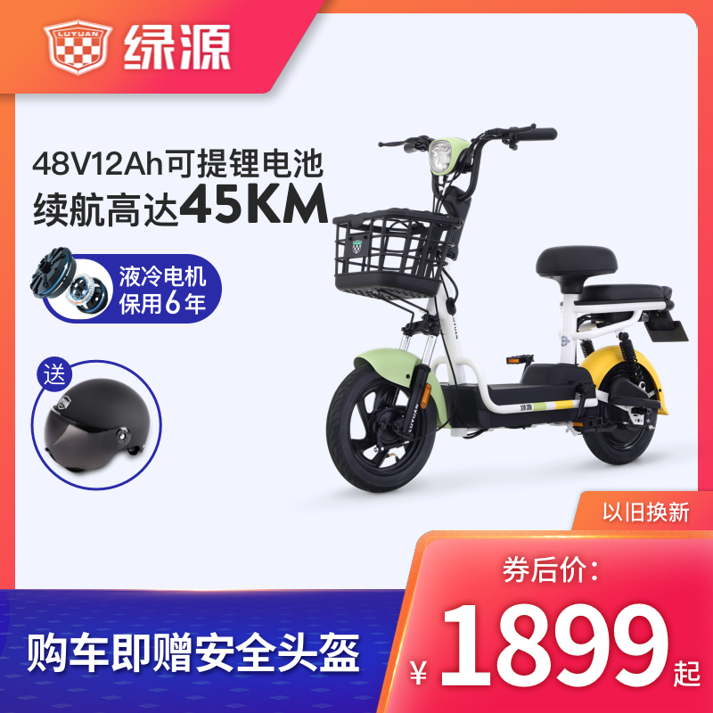 绿源48v12a锂电池新国标电动自行车