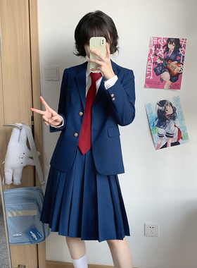 【深湖蓝】校供感西服JK制服DK西裤百褶裙外套套装樱花家族男女