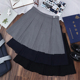 樱花家族JK制服 黑色百褶半身短裙高腰学生女 八全箱褶深灰jk纯色