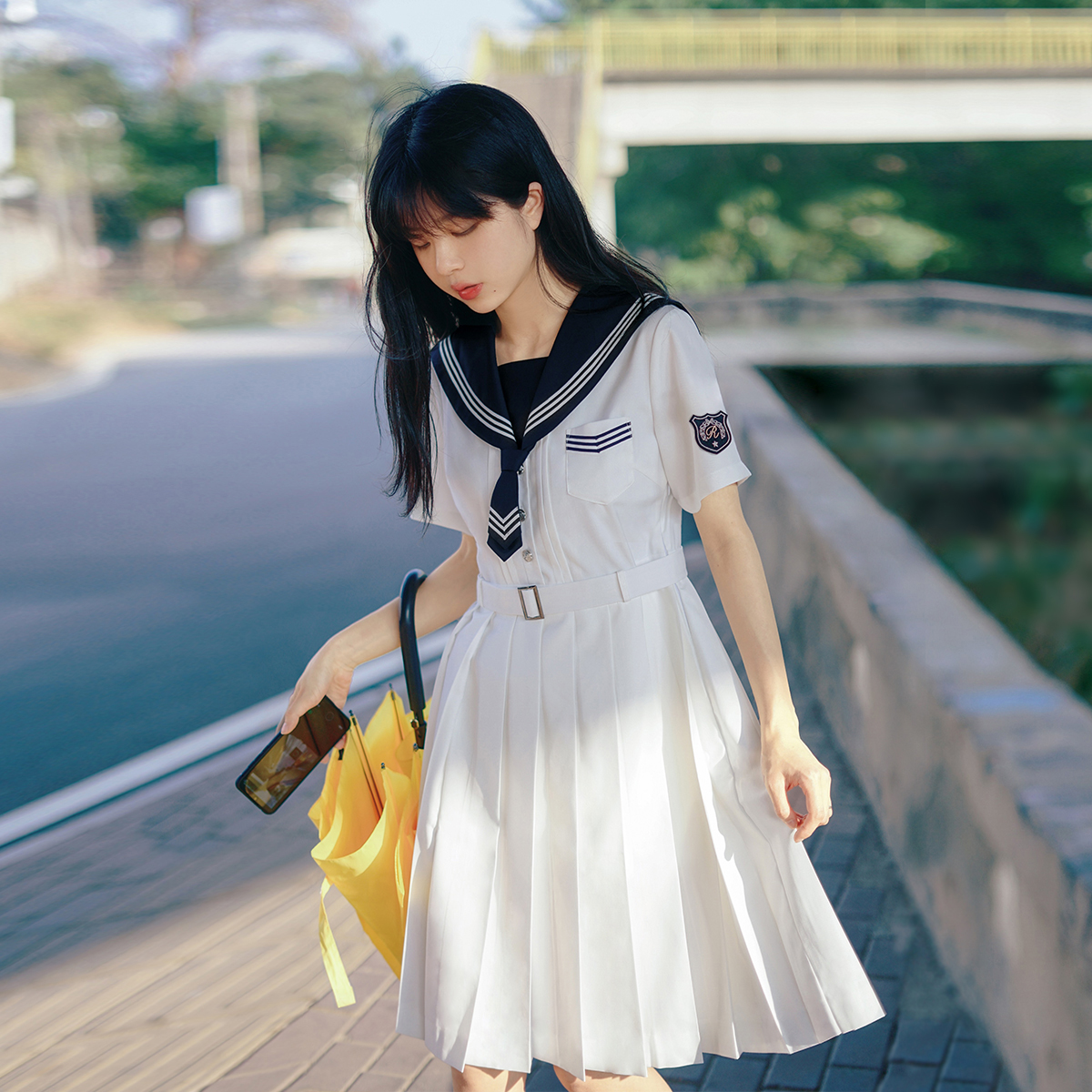 清野夏jk制服校供感连衣裙