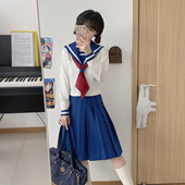 中间冬服套装 校供感水手服长袖 粗白一本 樱花家族动漫感jk制服