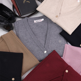 外套女 学院风长袖 樱花家族七色毛衣 原创jk制服日系学生针织开衫