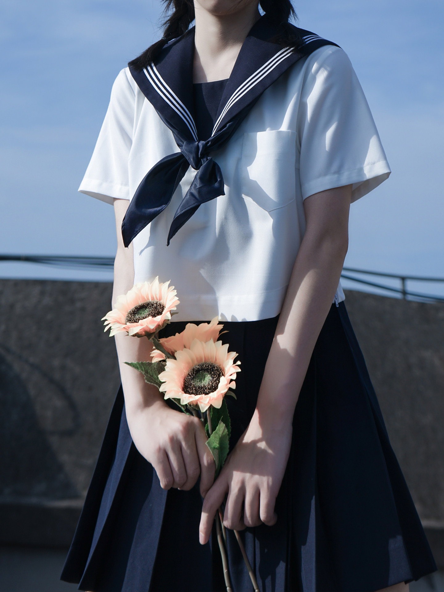 女装 清楚系半袖セーラー服上下セット