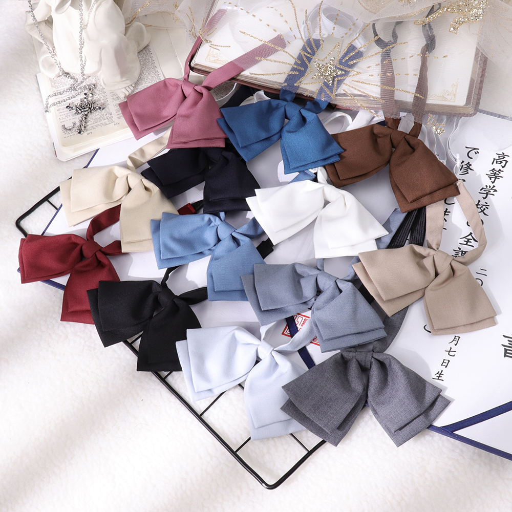 jk制服纯色双层领结小物