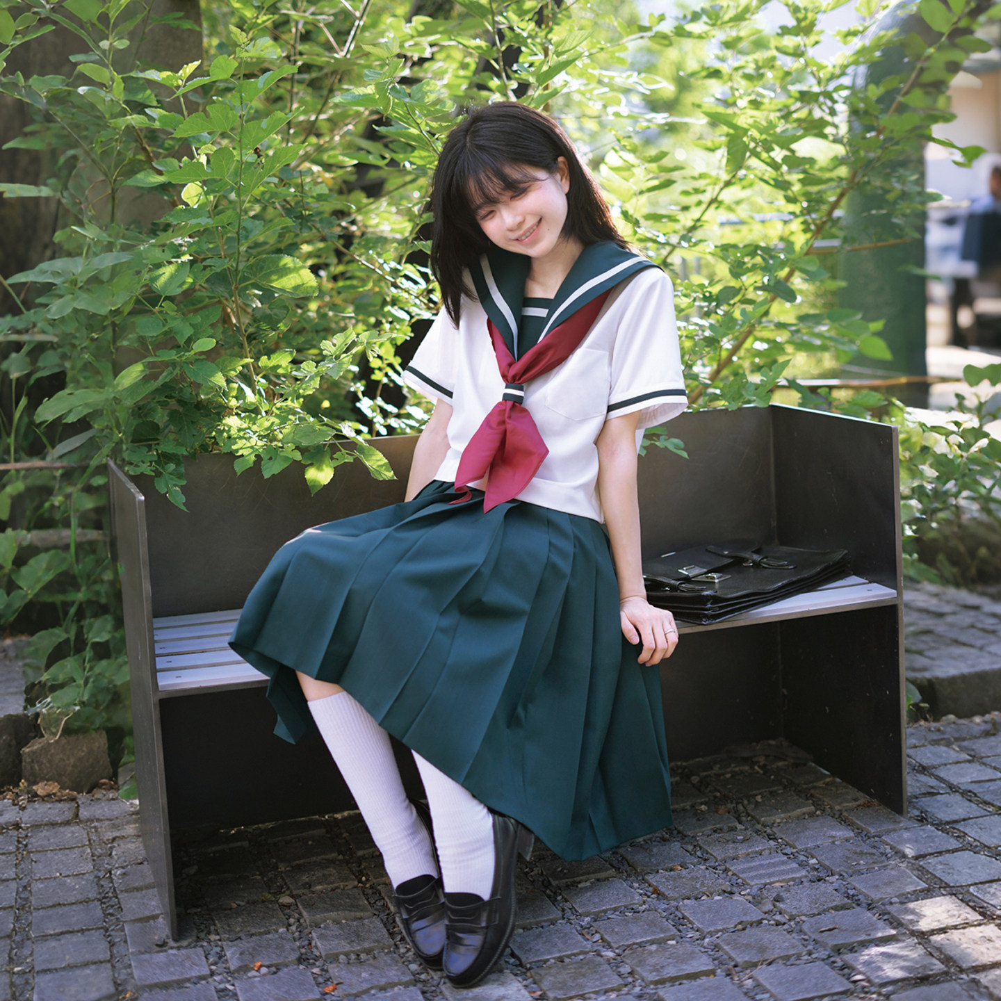樱花家族动漫风jk制服【墨绿粗白一本】校供感水手服短袖夏服套装