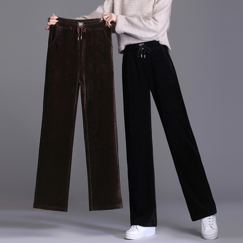 中腰休闲简约长裤雪尼尔