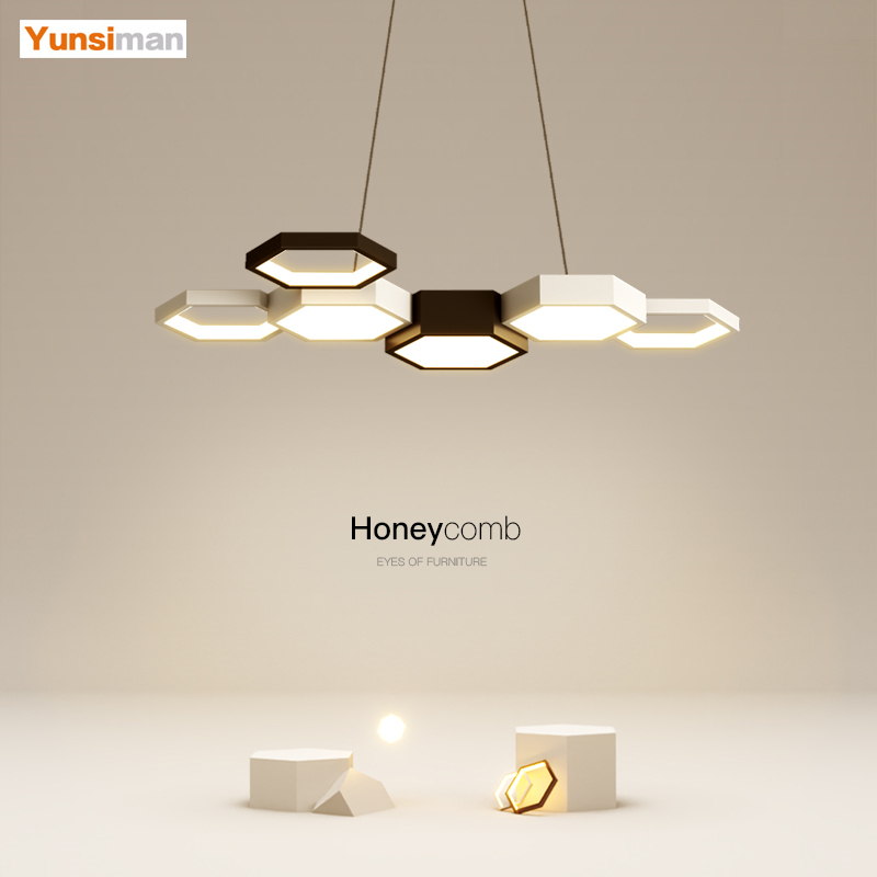 创意led吊灯简约现代餐厅灯几何客厅灯主卧室灯房间灯年轻人灯具