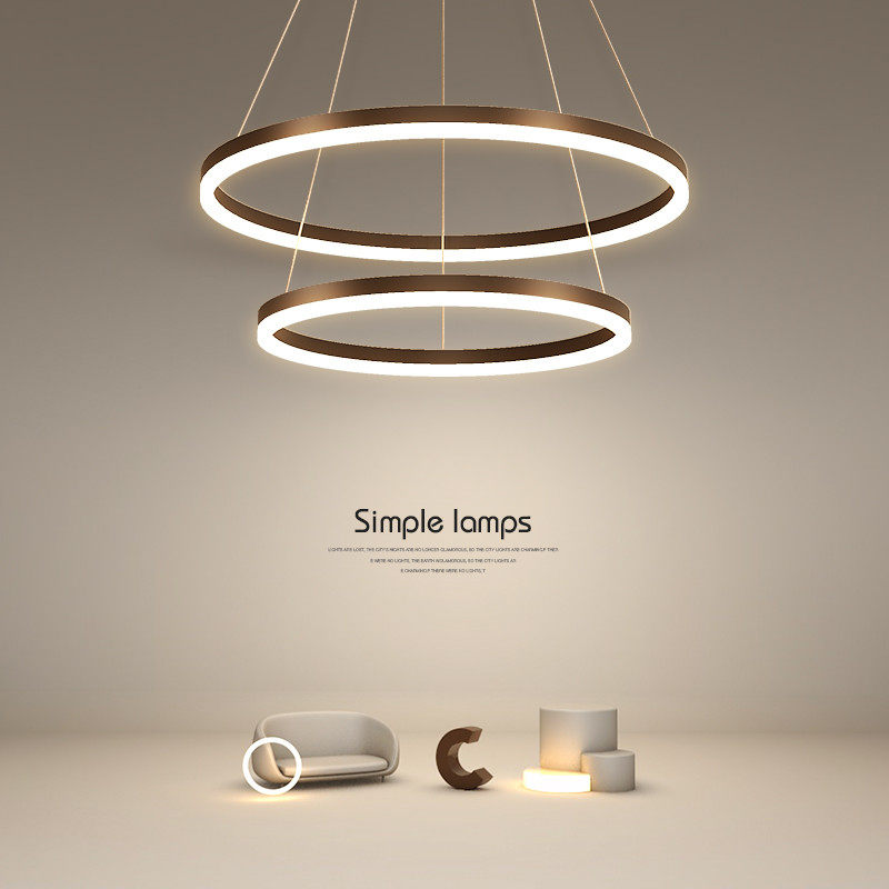 led餐厅灯吊灯现代简约创意轻奢房间主卧室灯北欧大气客厅灯灯具_虎窝淘