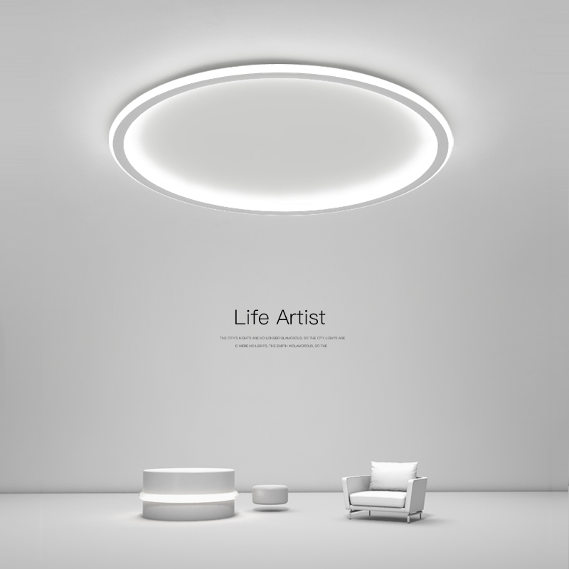 Simple bedroom lamp LED ceiling lamp modern study circular creativity Nordic ultra-thin living room lamp lighting