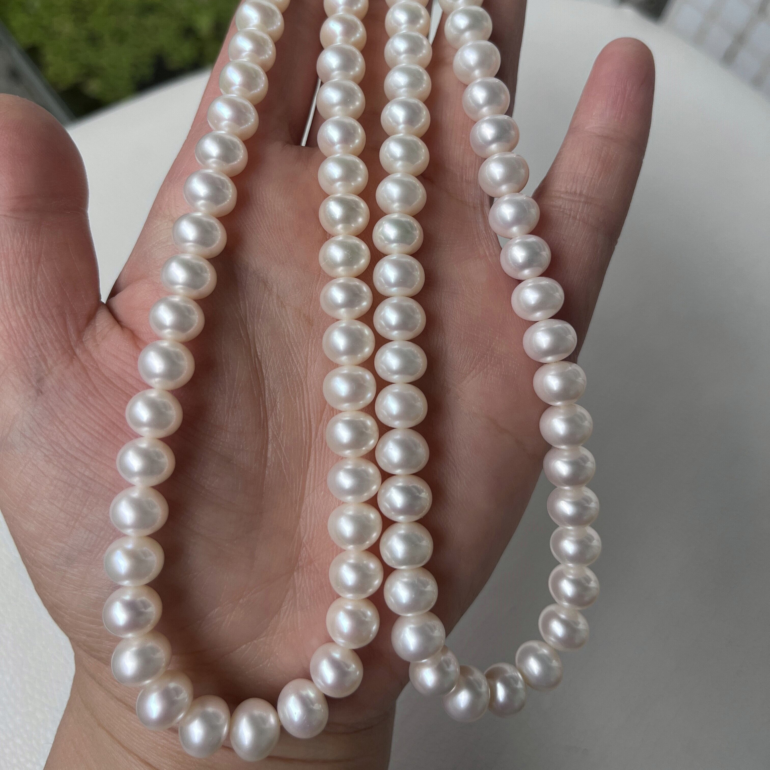 8-9mm强光无瑕天然淡水珍珠项链