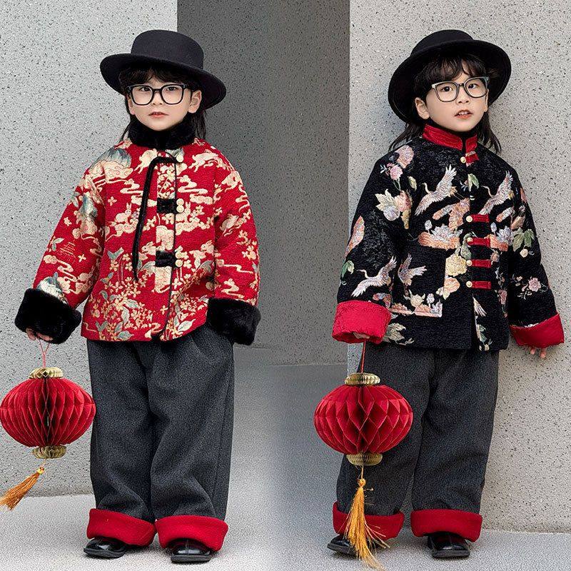 儿童汉服国风2024冬季新款新中式男童唐装外套加绒加厚喜庆拜年服,童装/婴儿装/亲子装,汉服,淘宝优惠券,粉丝福利购,淘宝优惠卷