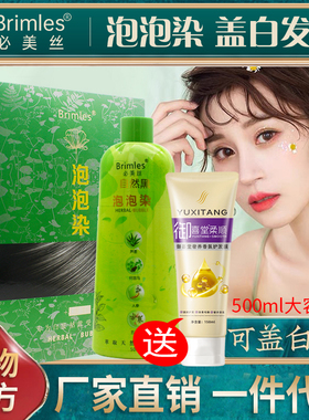 必美丝Brimles草本泡泡染发剂纯植物彩盖白发自己在家染发一洗黑