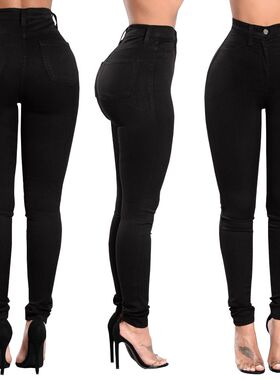 pants women ladies jeans black skinny Highwaist white 牛仔裤