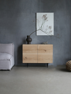 朴室侘寂风简约北欧法国白橡木原木实木艺术客厅沙发边柜玄关柜