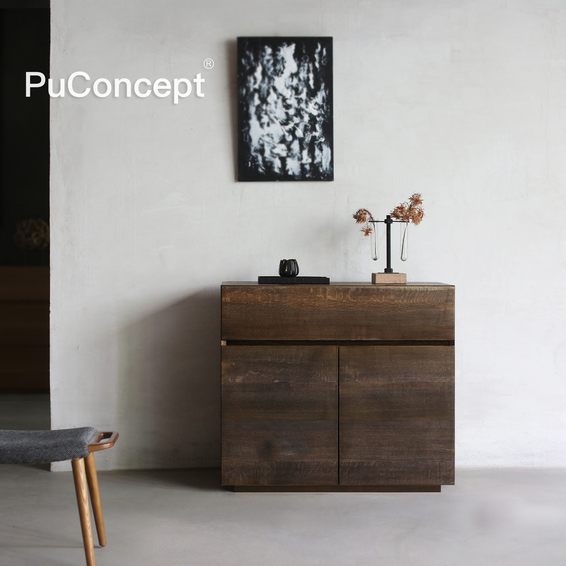 侘寂风简约客厅边柜玄关柜