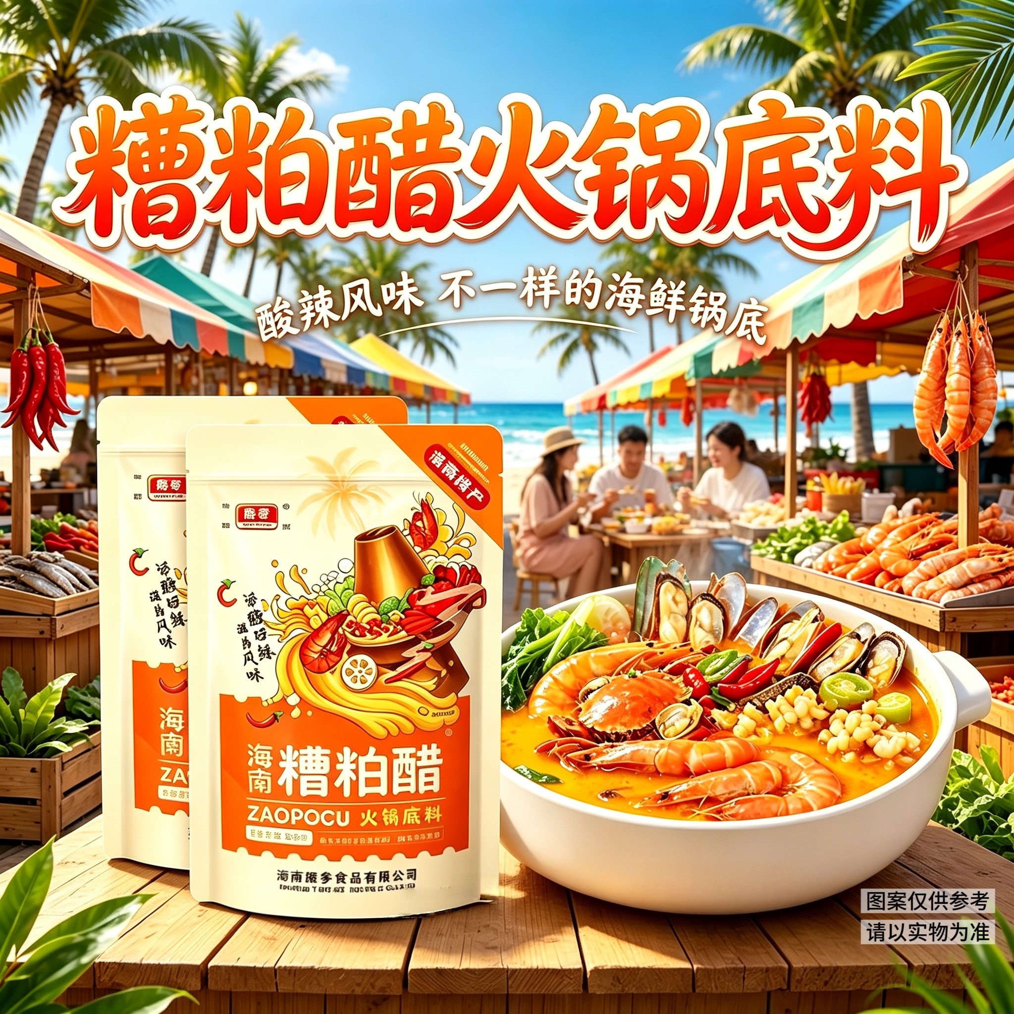 海南糟粕醋火锅底料酸辣风味特产