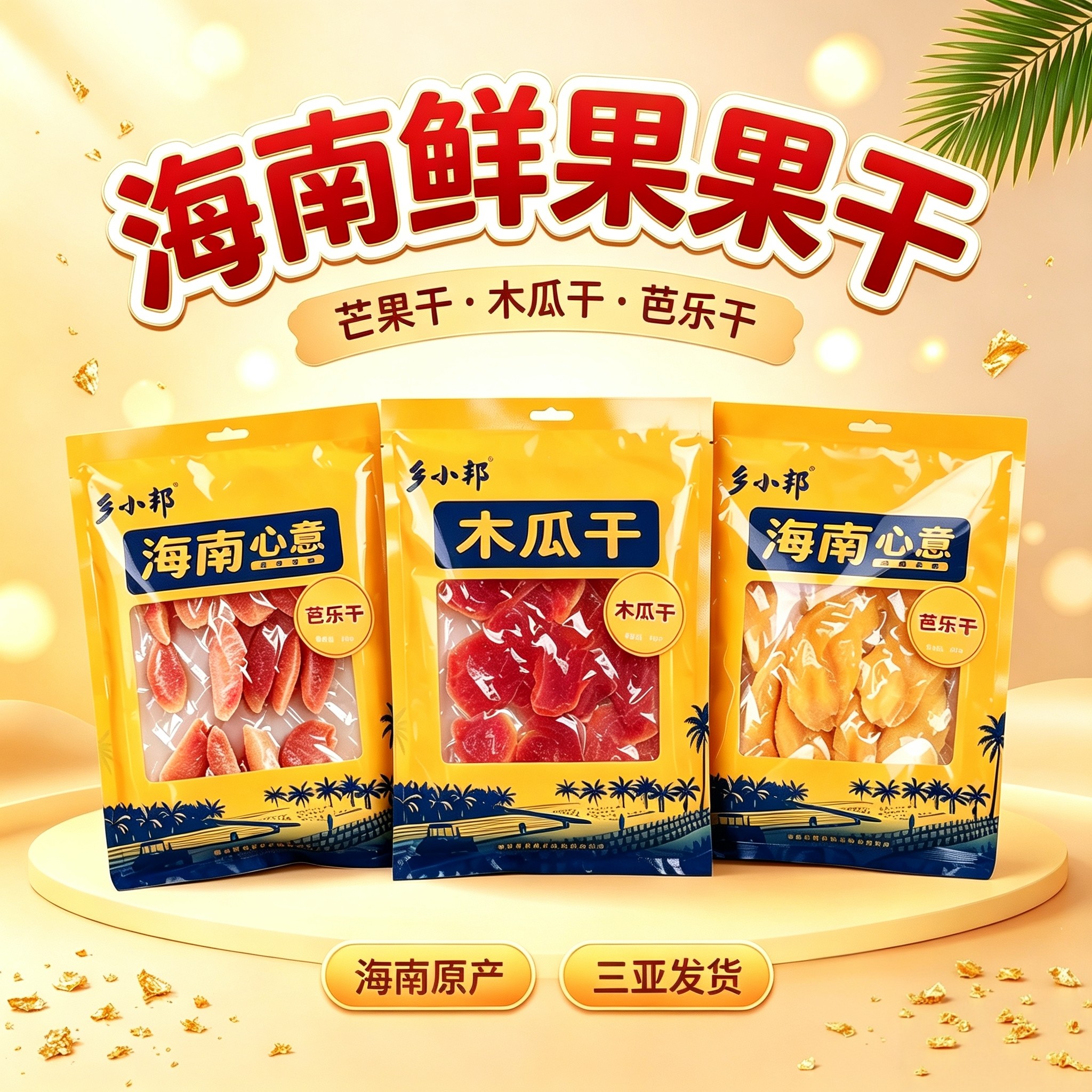 海南乡小邦芒果干木瓜干芭乐干果脯蜜饯休闲办公室零食酸甜芒果干