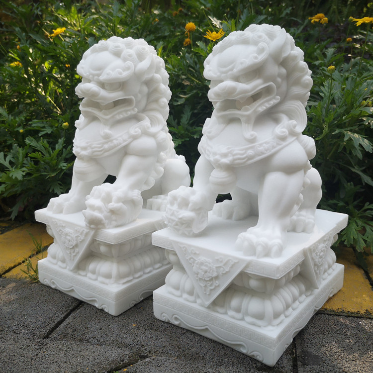 石雕汉白玉石雕狮子小摆件工艺品