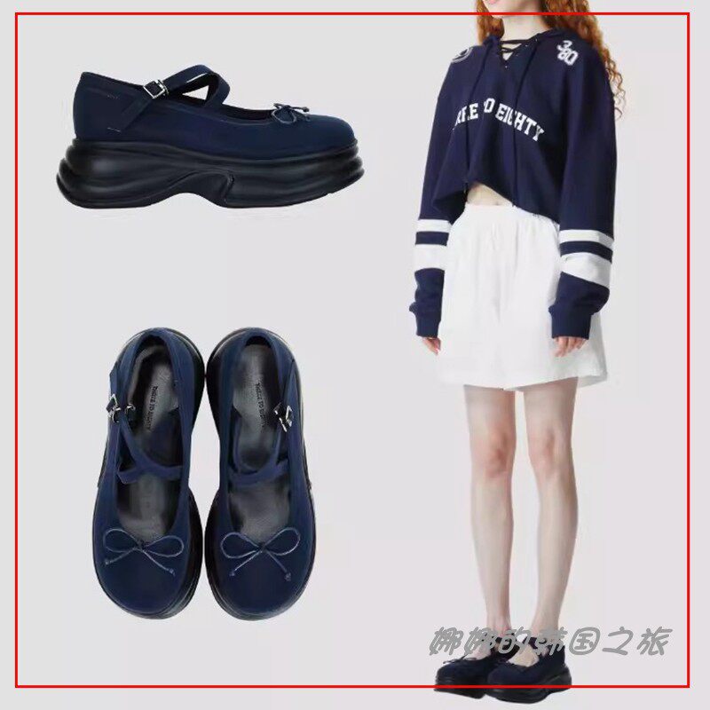 jennie同款韩国小众品牌3to80threetoeighty运动少女厚底玛丽珍鞋