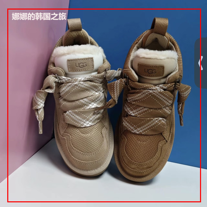 韩国代购正品UGG男女同款休闲厚底鞋加绒保暖增高低帮板鞋1144032