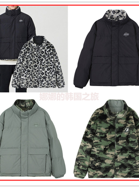 韩国代购正品NBA男女同款双面可穿棉服毛绒豹纹外套N224DW111P