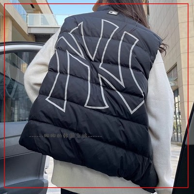 韩国代购MLB 羽绒服马甲男女保暖时尚运动休闲背心3ADVB0226