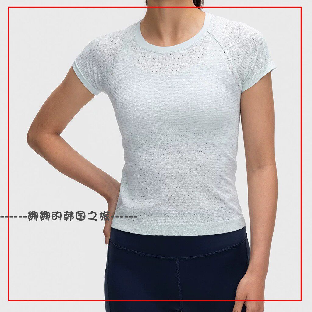 韩国代购lululemon露露乐蒙Swiftly 女士运动网眼短袖T恤LW3JPIS