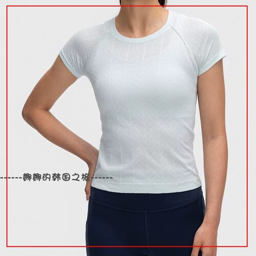 韩国代购lululemon露露乐蒙Swiftly 女士运动网眼短袖T恤LW3JPIS