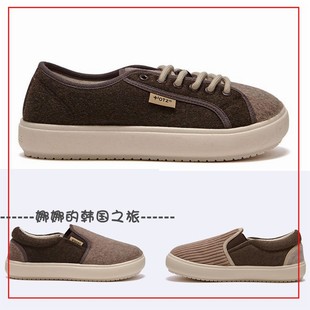 韩国代购otz 灯芯绒丑萌鞋方头鞋 可爱百搭低帮休闲鞋 FLOTEF4U07