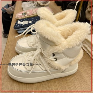 户外女士棉靴 丑萌中帮加绒保暖靴雪地靴冬季 韩国代购 rockfish