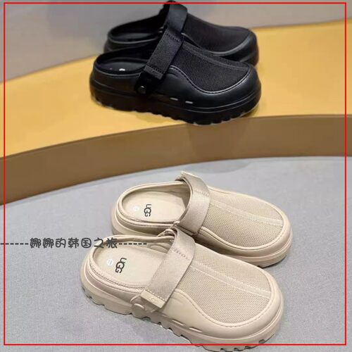 韩国代购UGG男女同款时尚舒适轻便纯色厚底魔术贴休闲凉鞋1166912