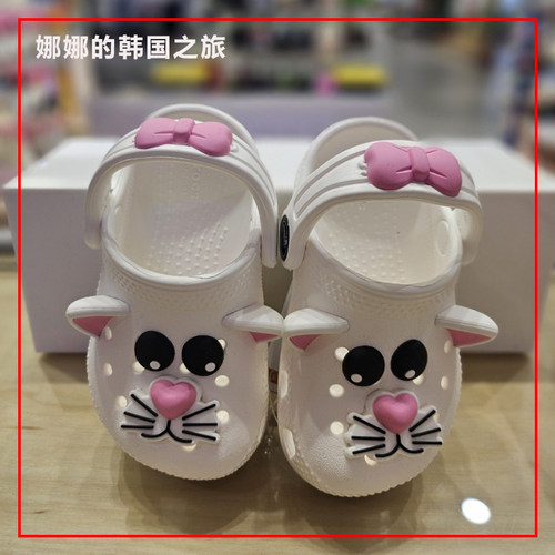 卡骆驰儿童款猫咪Clog沙滩鞋