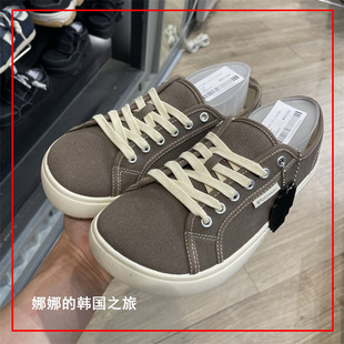 韩国代购直邮 otz 淡粉樱花粉方头鞋休闲帆布鞋百搭丑萌鞋男女