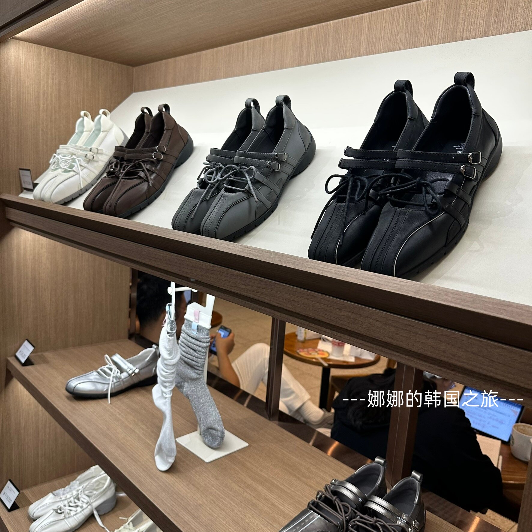 韩国代购rockfish 复古芭蕾风休闲鞋搭扣小皮鞋 少女甜美日常单鞋