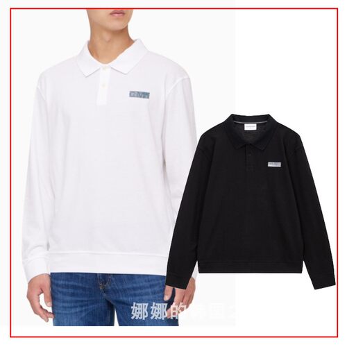 CK JEANS 韩国代购直邮22秋男后背印花LOGO长袖POLO衫T恤J400263