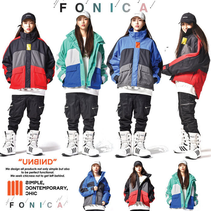 unbind韩国防水加棉套头衣滑雪服