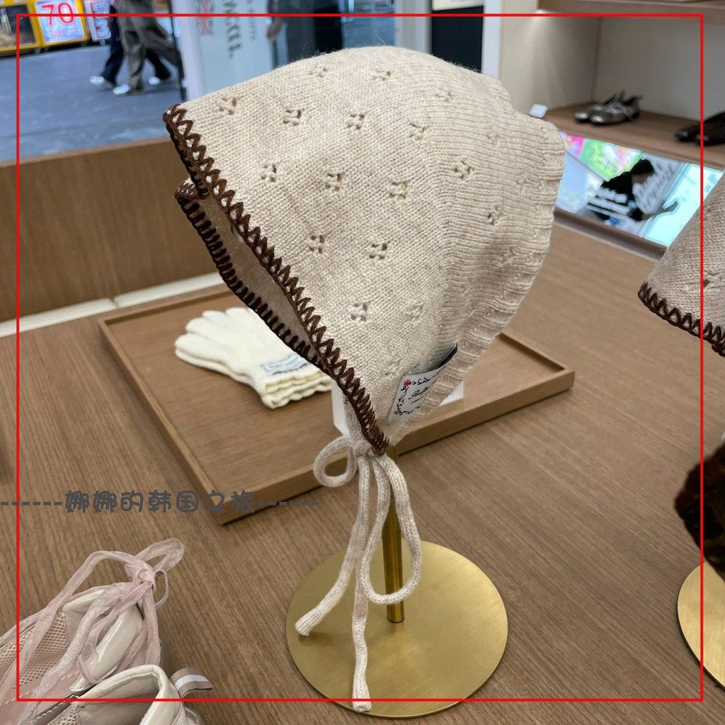 韩国代购rock 时尚护耳毛线帽子复古百搭头巾帽束发拍照包头帽