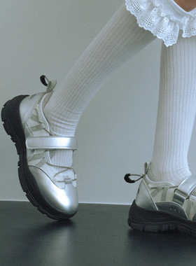 韩国代购rockfish机能鞋休闲鞋 增高5cm芭蕾美学运动少女学生单鞋