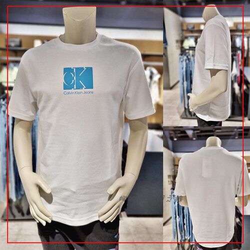 CK JEANS 韩国代购直邮 22夏男士圆领LOGO印花休闲短袖T恤J400164
