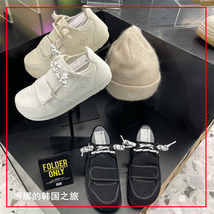 韩国代购 OTZ花朵透气格子低帮休闲鞋情侣潮鞋帆布鞋大头丑萌鞋