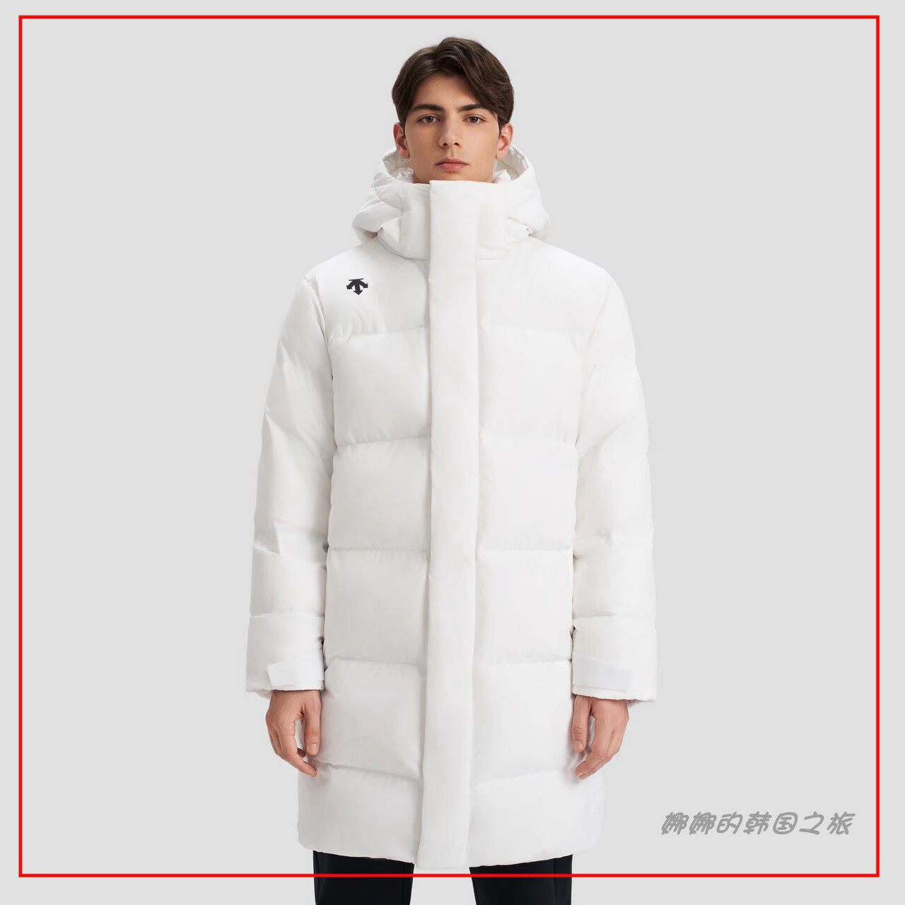 韩国代购正品冬季鹅绒保暖加厚羽绒服防风连帽外套长D4493TDJ30