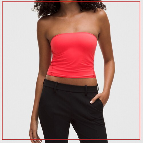 韩国代购lululemon露露乐蒙Nulu纯色女士抹胸短款休闲背心LW1ESDS