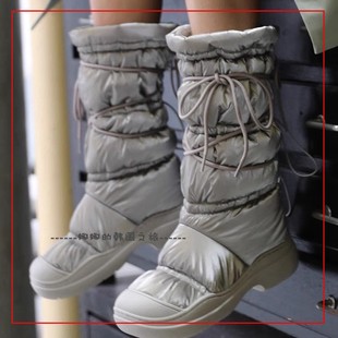 时尚 韩国代购 雪地靴绑带增高 秋冬长筒时尚 未来机能风 rockfish