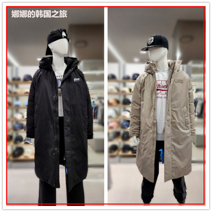 韩国代购正品NBA男款鸭绒羽绒服长款连帽棉服外套大衣N234DW052P