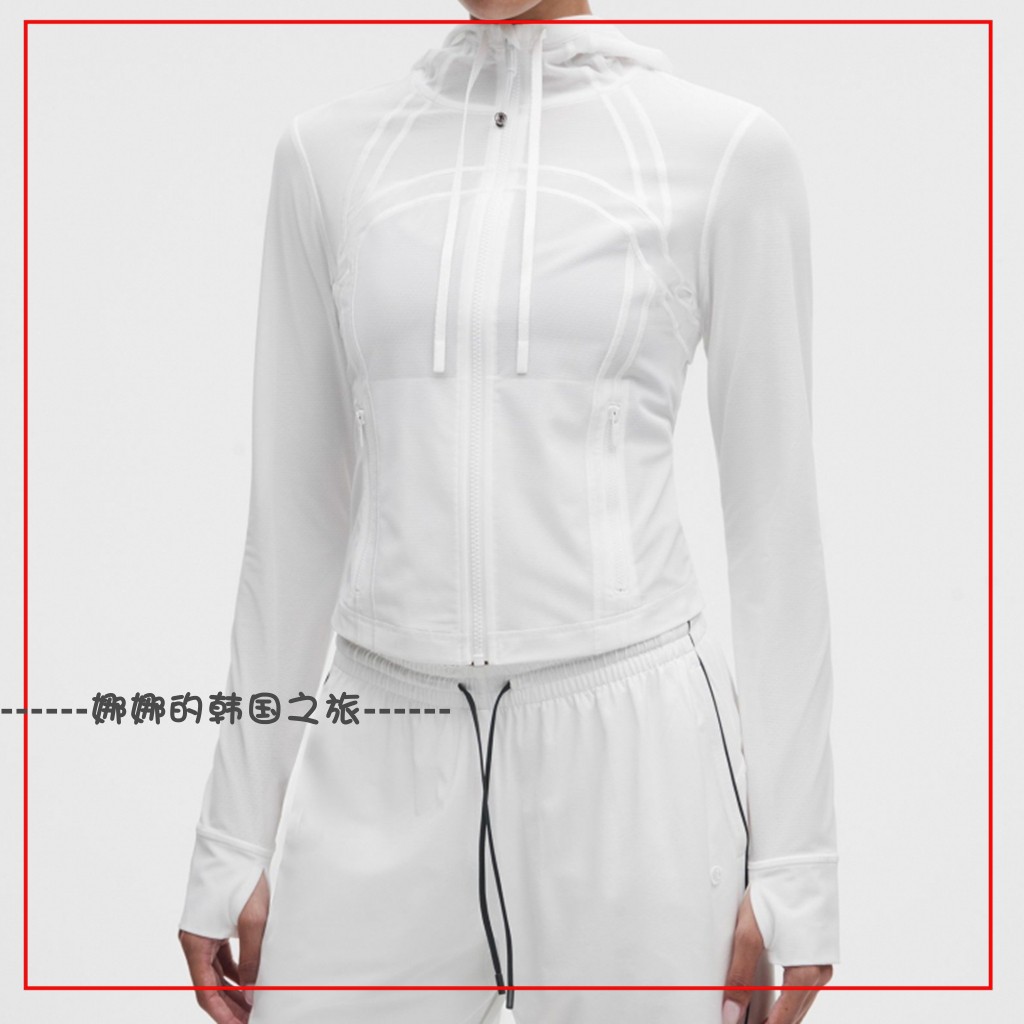 韩国代购lululemon Define 女士短款连帽夹克透气网面LW3JHWS
