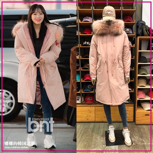 JEEP吉普韩国正品代购鹅绒款男女金喜善同款中长羽绒服JI4JPU403