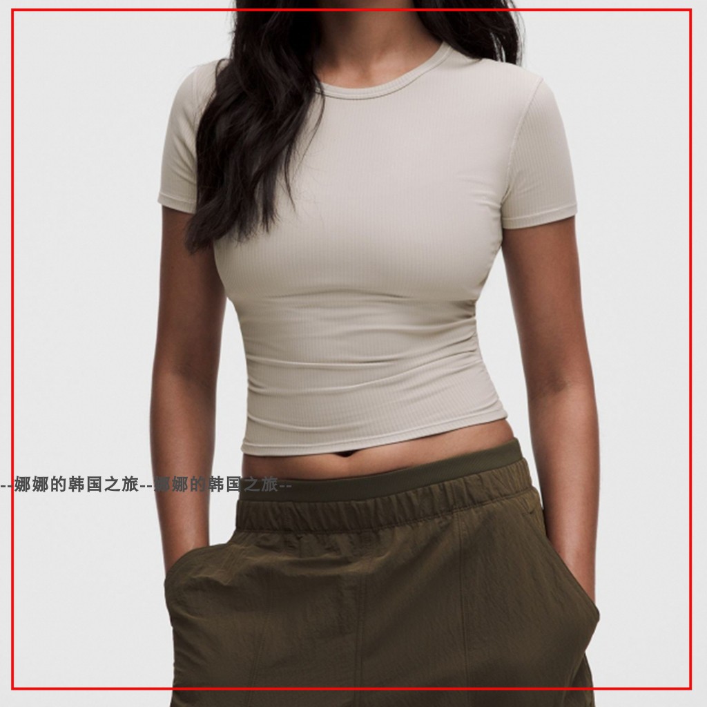 韩国代购lululemon露露乐蒙 吸汗速干纯色套头T恤短袖女LW3KQ6S