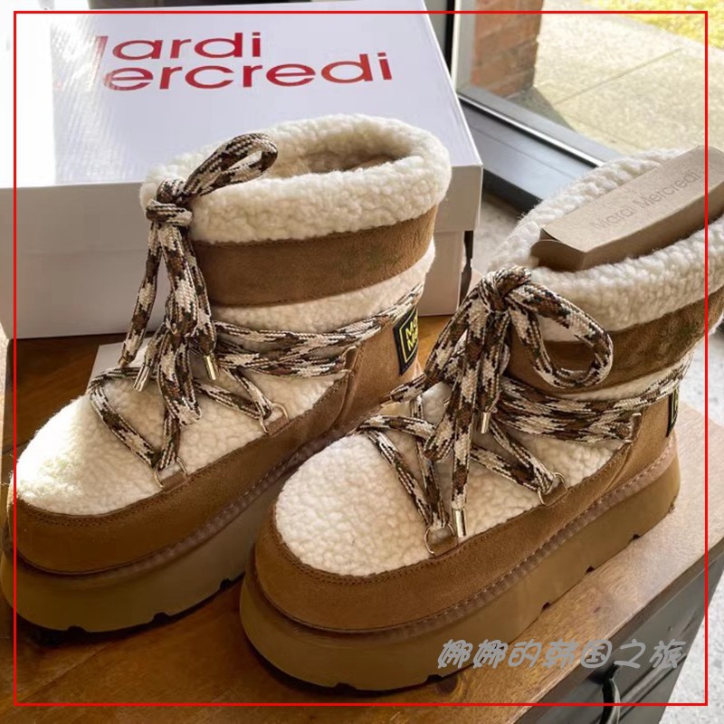 雪地靴毛绒厚底增高可爱懒人鞋