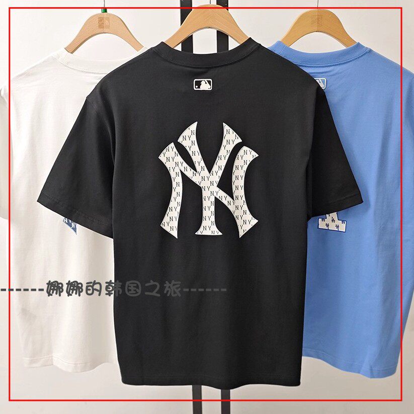 韩国代购MLB 纽约洋基队MONOGRAM美式复古大logo短袖T恤3ATSM0343